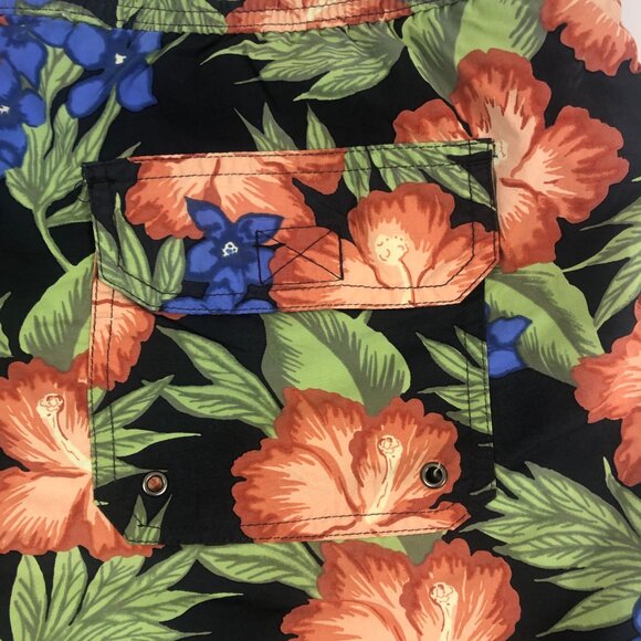 Caribbean Swimwear Black and Floral Men's Swim Trunks Shorts Large - Picture 9 of 9
